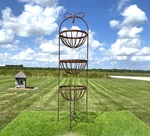 Clarabell Wrought Iron 48" 3 Tiered Plant Stand - Outdoor Metal Flower Basket. Fixed Price $179.95.