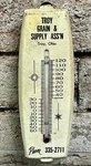 Vintage 7" Troy Grain & Supply Ass'n Metal Wall Thermometer Ohio Seed - Working. Fixed Price $24.67.