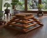 Vintage Wooden Tiered Plant Stand Statue Display Shelf Mid Century Decor Rack. Fixed Price $30.00.