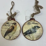 SET/2 Metal Bird Hanging Ornaments Double Sided Flower Pot Accent 3.5 Wide. Fixed Price $15.99.