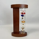 Acurite Indoor Thermometer Galileo Floating Bubble Glass And Wood. Fixed Price $14.75.