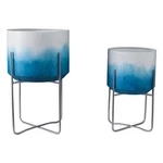 Sagebrook Home 22209-01 19-23 In. Ombre Metal Planters On Stands Blue Set Of. Fixed Price $129.95.