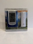New Oregon Scientific Blue Wireless Thermo Clock Model IWA-80055 Open Box. Fixed Price $32.99.