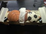 Vintage Home Interiors Kids Sports Wood Shelf Baseball Footbal Soccer Basketball. Fixed Price $25.00.