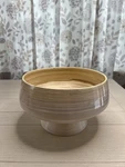 Bamboo Pedestal Bowl White Wash Finish 10. Fixed Price $15.39.