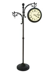 72" Rustic Metal Outdoor Pedestal Clock Analog Thermometer Patio Garden Decor. Fixed Price $249.84.