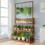 Large Wood Stand Multi-layers Flower Pot Shelf Rack Hanging Planter Holder. Fixed Price $41.91.
