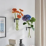 2 Piece Hanging Glass Wall Vase Set, Iron Metal Plant Stand With Clear Borosi.... Fixed Price $61.57.