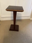 1995 The Bombay Co Wooden Pedestal Planter Stand Side Table Inlaid. Fixed Price $99.99.