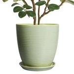 Ceramic Planter - Pot For Indoor Outdoor With 10 Inch Bright Green. Fixed Price $80.15.