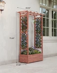 Wood Raised Garden Bed With Trellis And Roof Planter Box For Patio Yard. Fixed Price $103.05.