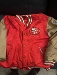Rare Vintage Proline Starter Men's 49ERS Red And Gold Quilted Lined Jacket Used. Fixed Price $200.00.