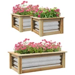 Outsunny Raised Garden Bed, Metal And Wood Combined Planter Box. Fixed Price $57.99.