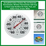 Big Bold 8-INCH Dial Thermometer Precision Readings Up To 120 For All Spaces. Fixed Price $21.99.