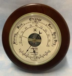 Bey-berk Brass And Cherry Wood Indoor Barometer/thermometer (WS070). Fixed Price $75.00.