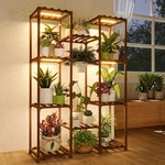 Bamworld Plant Stand With Grow Light Shelf For Multiple Pots Window. Fixed Price $44.99.