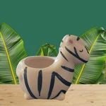 4" Tall 4.5" Wide Cute White Striped Zebra Animal Succulent Planter Pot. Fixed Price $6.40.
