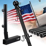 Heavy Duty Truck Flag Pole & Hitch Holder Mount Kit For Jeep Trailer Black 5'. Fixed Price $36.23.
