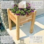 Raised Garden Bed Cedar Planter Box Elevated Balcony Rustic Wood Flower Herb Pot. Fixed Price $109.08.