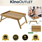 Elegant Acacia Wood Bed Tray With Folding Legs - Rustic Breakfast & Laptop Stand. Fixed Price $45.95.
