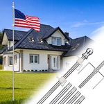Ground Base House Front / Back Yard Flag Pole Rod 8.2' High+ 3'X5' Silver. Fixed Price $29.88.