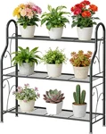 Plant Stand Indoor Outdoor Metal Flower Pot Shelf Tiered Garden Display Rack Mat. Fixed Price $59.52.