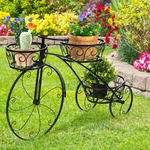 Bicycle Shape Stand Wrought Iron Tricycle Planter Home Garden Patio Decor. Fixed Price $39.90.