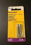 Eaton Bussmann 15A Ceramic Tube Microwave Fuse (2-PACK) BP/ABC-15. Fixed Price $6.99.