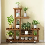 10 Pots Wheeled Stand Flower Shelf Rack Planter Garden Backyard Window Dec. Fixed Price $39.91.