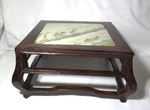 Asian Style Wood Display Stand Marble Top Bonsai Plant Riser Table. Fixed Price $44.00.