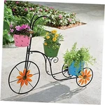 Bayn Bicycle Planter Stand, Metal Flower Pot Cart Holder With 3 Black. Fixed Price $64.86.