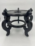 Vintage Asian Ebonized Wood Plant Stand Pedestal Fits 9.5"D Vase Fish Bowl Riser. Fixed Price $79.00.