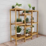 9-TIER Bamboo Plant Stand Indoor Outdoor Shelving Unit Pure Garden 50-LG5004. Fixed Price $109.99.