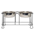 Yml 10 Wrought Iron Stand With Double Stainless Steel Feeder Bowls. Fixed Price $47.13.