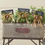 New! Raz Imports 9.5" Chalkboard Garden Nest Stake Set 3 Planter/herbs Markers. Fixed Price $18.99.