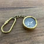 Nautical Brass Pocket Compass Key Chain Antique Handmade Ring Solid. Fixed Price $10.00.