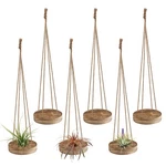 6 Pcs Hanging Wooden Holder - 3" Round Airplants Live Hanger With J.... Fixed Price $19.35.
