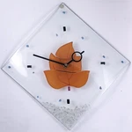 Artisan Made Contemporary Maple Leaf Glass Quartz 10'' Wall Clock. Fixed Price $24.95.