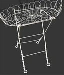 French Victorian White Wrought Iron Scrollwork Folding Plant Stand / Tea Cart. Fixed Price $139.99.