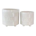 Set Of 2 Ceramic Pots Indoor Planters For Plants, Patio Garden O.... Fixed Price $38.77.