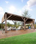 12X20 Ft Wood Pergola W/canopy Solid,metal Gazebo Structure Shelter For Garden. Fixed Price $829.99.