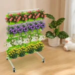 Garden Shelf Flower Pot Display Rack 4 Tier Light Green Plant Stand With Wheels. Fixed Price $66.63.