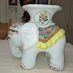 Large Whimsical Ceramic Art Deco Elephant Plant Stand. Fixed Price $100.00.