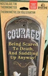 Courage Cowboy New Rivers Edge Nostagic. Ranch 17 X 5.5 Tin Thermometer. Fixed Price $18.44.