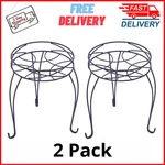 Matte Black Metal Plant Stand Flower Holder Rack Shelf Tier Indoor Outdoor, 2 Pk. Fixed Price $26.99.