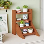 Wooden Plant Shelf Multiple Succulent Flower Pots Easily Assembled Desktop. Fixed Price $40.99.