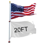 Yescom 20FT Telescopic Flag Pole Kit With 3'X5' Us American & Ball Top S.... Fixed Price $128.62.