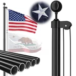 Heavy Duty 25 Ft Flag Pole, Unbending 100MPH Wind Resistance, 95HBW Hard Aero.... Fixed Price $211.88.