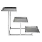 Hubert Chrome 3-TIERED Buffet Stand For Bowls 8"L X 20 1/2"W 14"H. Fixed Price $61.99.