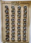 Antique Gray Glass Gold Beaded Trim Dome Carded Buttons 30L - 3/4" 19MM (B114). Fixed Price $72.00.